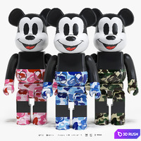 Bearbrick / Bape ABC Camo / Mickey Mouse 3D Model Vray, Corona