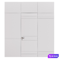 Door Barausse Blanc on Secret 3D Model Vray, Corona