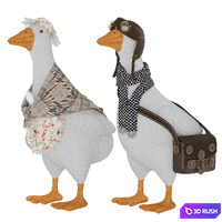 Knitted Geese 3D Model Vray, Corona