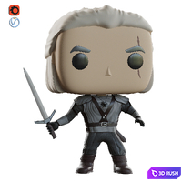 Figurine The Witcher Funko Pop 3D Model Vray, Corona