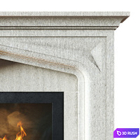 Stone Fireplace 1 3D Model Vray, Corona