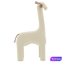 Restoration Hardware Oversized Wool Felt Giraffe - Ivory 3D Model Corona