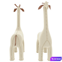 Restoration Hardware Oversized Wool Felt Giraffe - Ivory 3D Model Corona