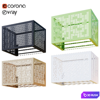 Baskets for air conditioning on the facade 3 3D Model Vray, Corona