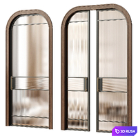 Art deco door - Interior door 250 - Sliding glass door 3D Model Vray, Corona