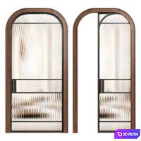Art deco door - Interior door 250 - Sliding glass door 3D Model Vray, Corona