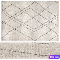 Ines Rug in Ivory 3D Model Vray, Corona