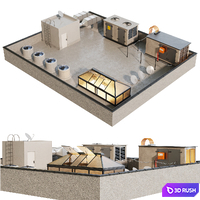 HVAC Rooftop air systems 002 3D Model Vray, Corona