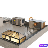 HVAC Rooftop air systems 002 3D Model Vray, Corona