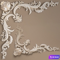 Plaster Corner Element 3D Model Vray