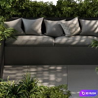 Roof Garden and Landscape Furniture with Pergola - Set 38 3D Model Vray, Corona