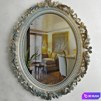 Classic oval mirror 3D Model Vray
