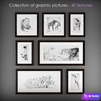 Collection of graphic pictures 3 3D Model Vray