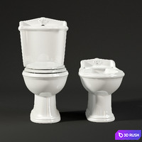 WC &amp; BIDET by AZZURRA 3D Model Vray