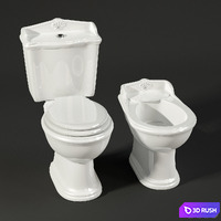 WC &amp; BIDET by AZZURRA 3D Model Vray