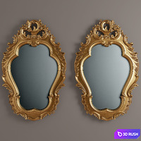 Carved mirror 3D Model Vray