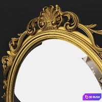 French Style Gold Mirror 3D Model Vray