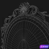 French Style Gold Mirror 3D Model Vray