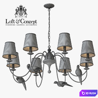 Suspension Norman Bird Chandelier 8 3D Model Vray