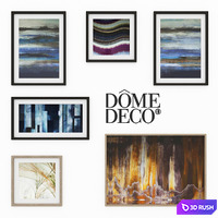 Dome deco set of paintings 3D Model Corona