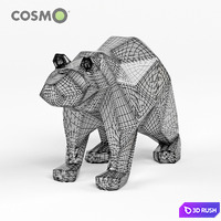 Polygon Bear Figurine 3D Model Vray