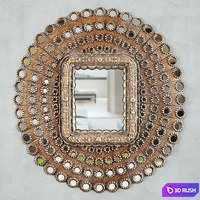 Peacock Mirror 3D Model Vray