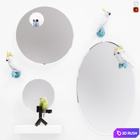 A set of mirrors "The Parrot Party" 3D Model Vray