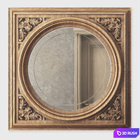 Mirror with carving 3D Model Corona