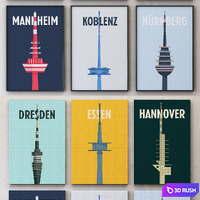 City Print collection set-01 3D Model Vray
