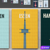 City Print collection set-01 3D Model Vray