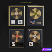 Gold vinyls set 3D Model Corona