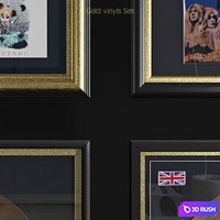 Gold vinyls set 3D Model Corona