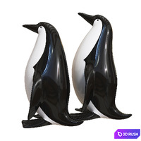 Penguin statuettes 3D Model Vray, Corona