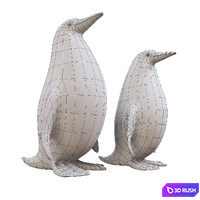 Penguin statuettes 3D Model Vray, Corona
