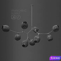 Branching bubble 9 lamps 3D Model Vray, Corona