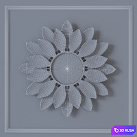 HPDecor _ Mirror Shabby Flower 3D Model Vray, Corona