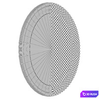 Oval Wood Wall Mirror DBHC4231 3D Model Vray