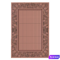 Hamilton Hills Large Gold Antique Inlay Baroque Styled Framed Mirror | Aged 3D Model Vray