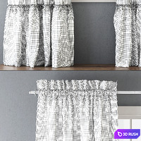 Ruffled Cotton Curtains 3D Model Vray