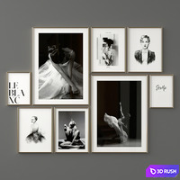 Poster Set "Woman" 3D Model Vray, Corona