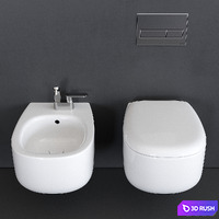 Ceramica Flaminia Bonola Wall-Hung WC 3D Model Vray, Corona
