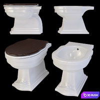 Floor toilet and bidet Ceramica Althea Royal 3D Model Vray