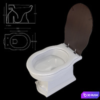 Floor toilet and bidet Ceramica Althea Royal 3D Model Vray