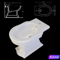 Floor toilet and bidet Ceramica Althea Royal 3D Model Vray
