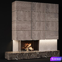 Fireplace modern 45 3D Model Vray, Corona