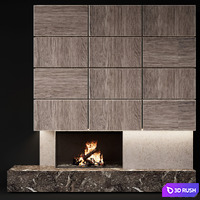 Fireplace modern 45 3D Model Vray, Corona