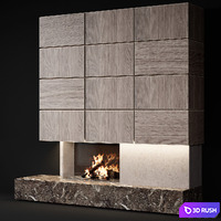 Fireplace modern 45 3D Model Vray, Corona