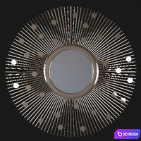 Vintage mirror Soleil 3D Model Corona