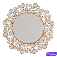 Wall-mounted round "Sunset Rose" 3D Model Vray, Corona