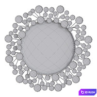 Wall-mounted round "Sunset Rose" 3D Model Vray, Corona